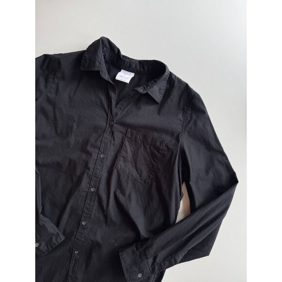 GAP True Black Cotton Poplin Button-Up Classic Shirt, Size S - Picture 6 of 14